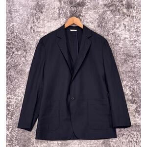 Billy Reid Blazer 40 R Mens Blue Wool Single Button Sport Coat Jacket